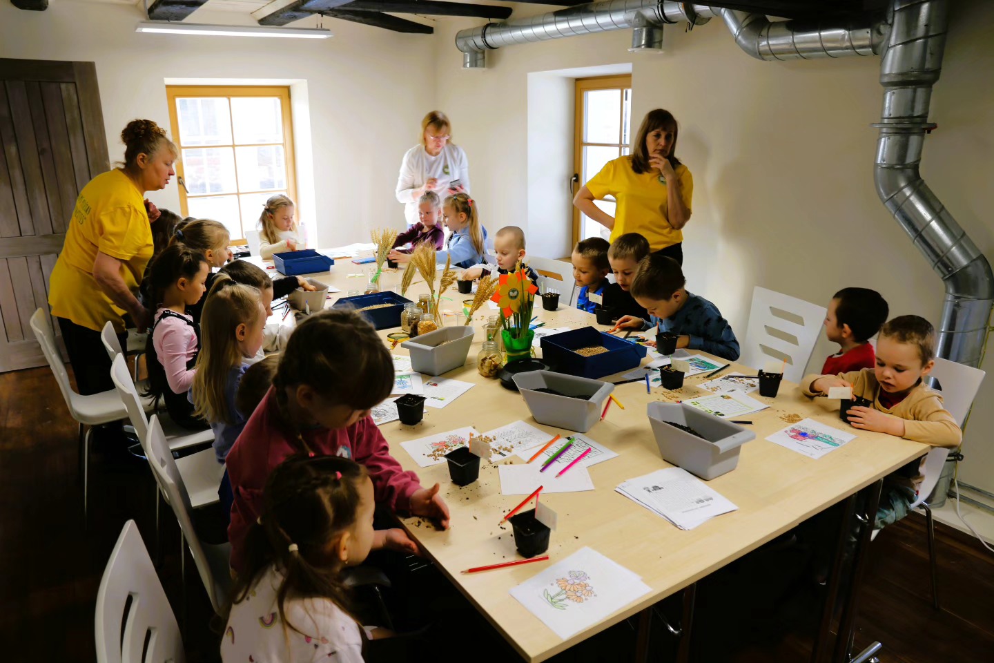Mazie pētnieki STEM nodarbībā atklāj, kas aug no graudiņa