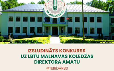 Izsludināts atkārtots atklāts konkurss uz LBTU Malnavas koledžas direktora amatu